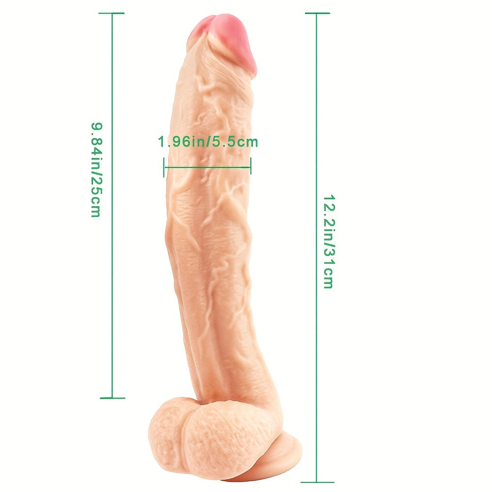 12 INCH Liquid Silicone Realistic Dildo Skin Feeling Huge Penis Suction - buysextoyth