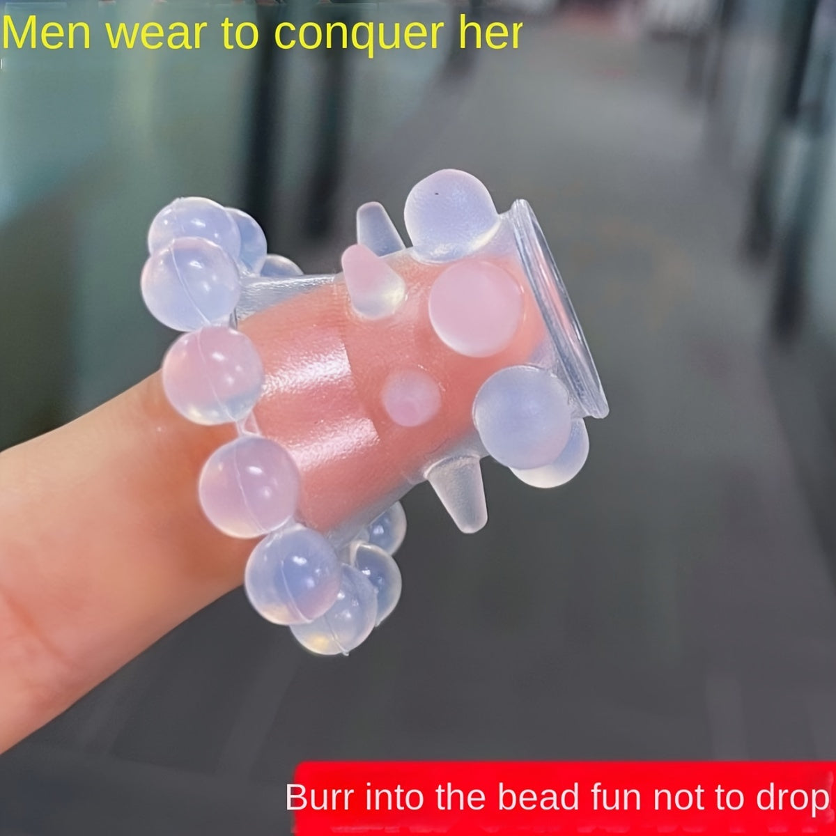 Three-layer Silicone Goat Eye Ring: Silicone Fun Ring. Eyelash Eye Ring. Male Ring - Adult Novelty. Connected Burst Bead Fun Ring. No Power Supply - buysextoyth