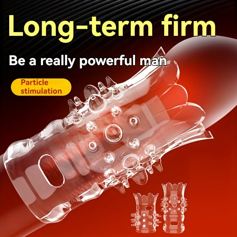 2pcs Men's Wolf Teeth Penis Sleeve Penis Cover Add More Fun And Excitement For Men Women Couples - buysextoyth