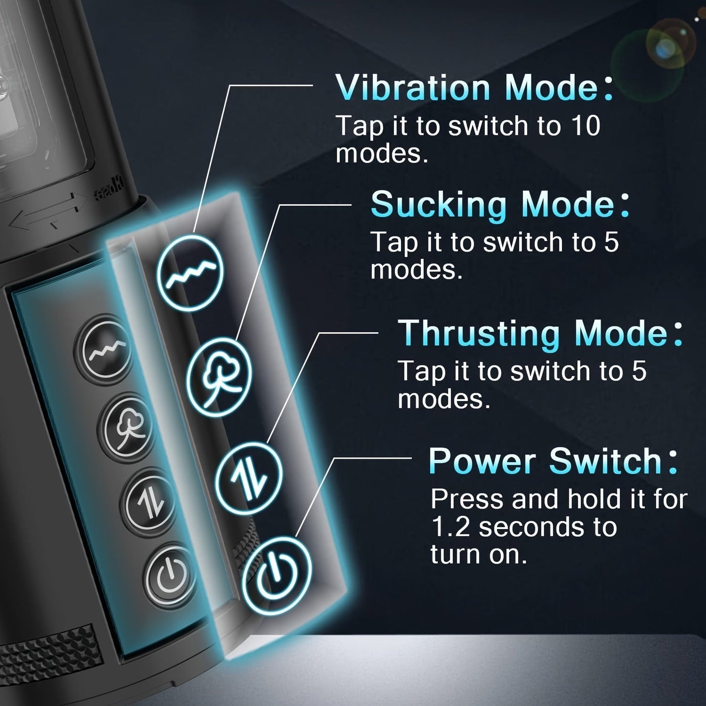 3 In 1 Automatic Male Masturbator Cup With Sucking & Vibrating & Thrusting Modes. Realistic Vagina Pocket Pussy Stroker With 3D Textured For Penis Stimulation. Adult Oral Sex Toys For Men Masturbation - buysextoyth