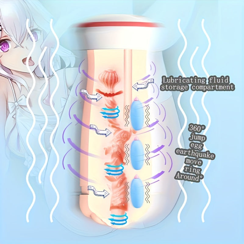 Men's Automatic Sucking Masturbator. Experience Real Vagina. 4-frequency Stretch + 4-frequency Sucking Mode/10-frequency Vibrating Vocalization. Men's Jet Cup For Training Massage Penis - buysextoyth