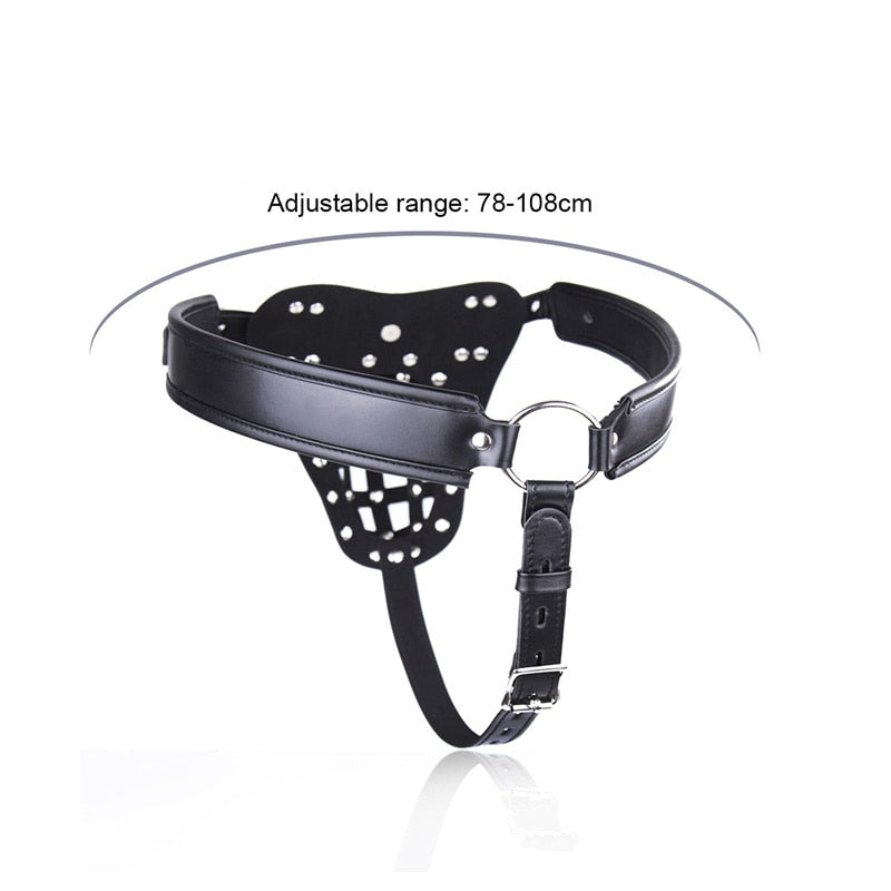 Chastity Pant PU Leather Chastity Device Sexy Underwear Lock Adult Erotic Penis Cage Cock Rings Bondage Sex Toys for Men Luxury - buysextoyth