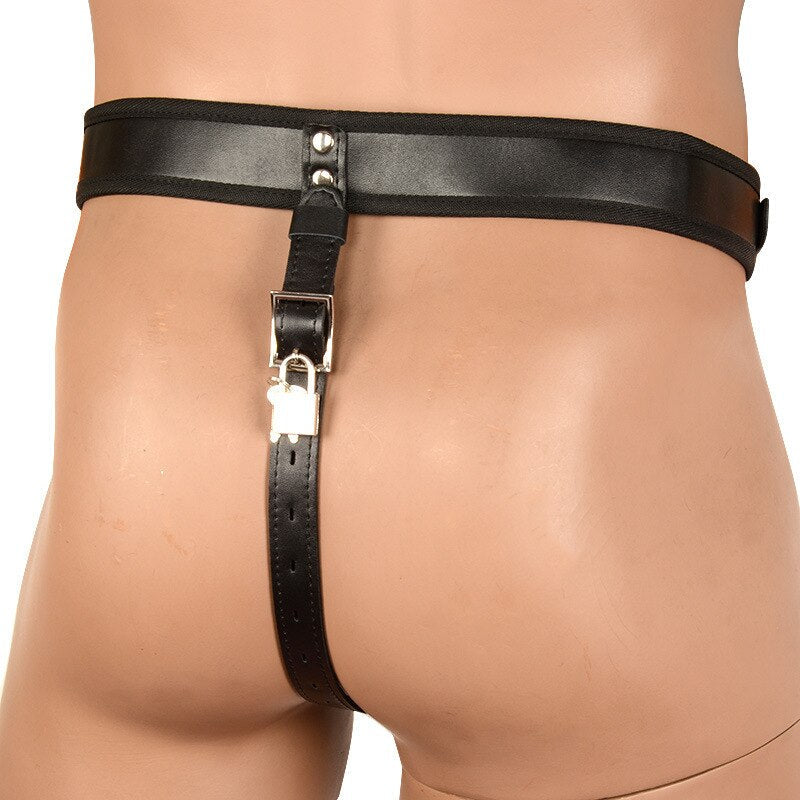 Chastity Pant PU Leather Chastity Device Sexy Underwear Lock Adult Erotic Penis Cage Cock Rings Bondage Sex Toys for Men Luxury - buysextoyth