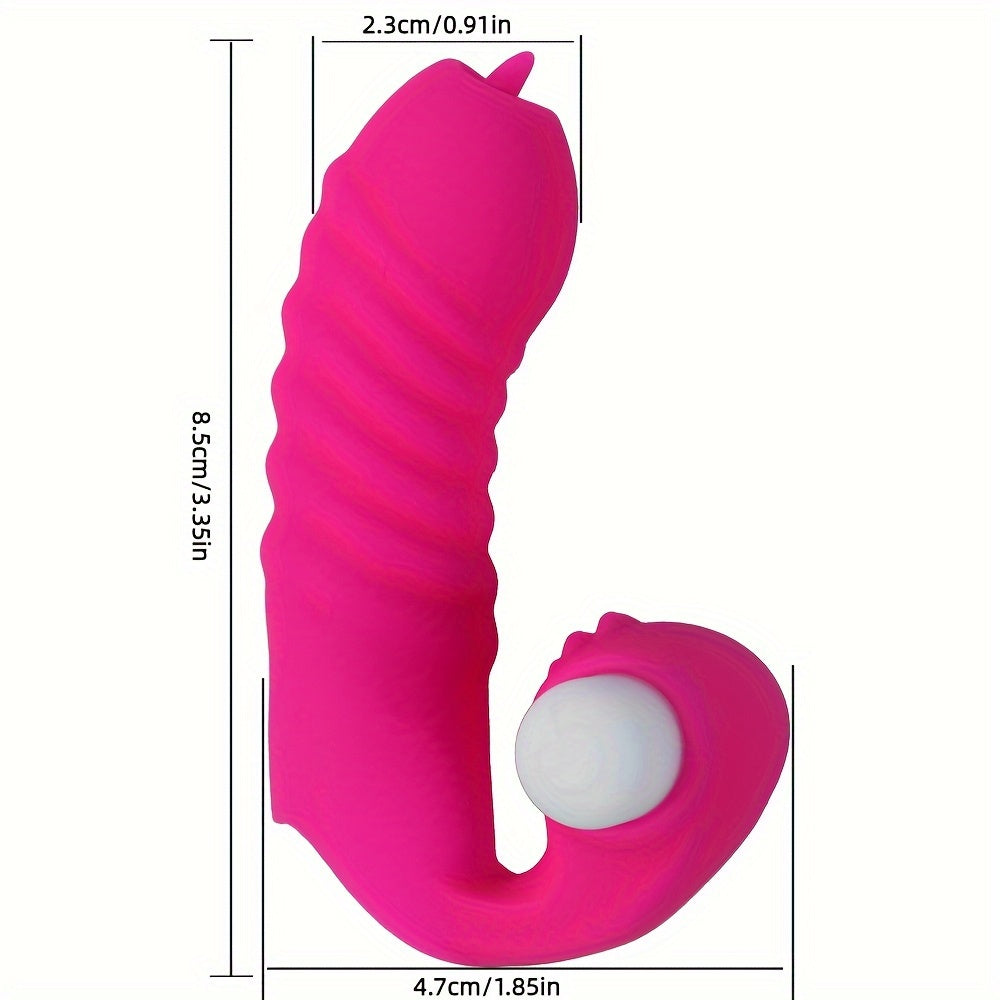 Sexy Skin-Like Licking Vibration Finger Toy with Battery (Included) - Men's Sensual Accessories - buysextoyth