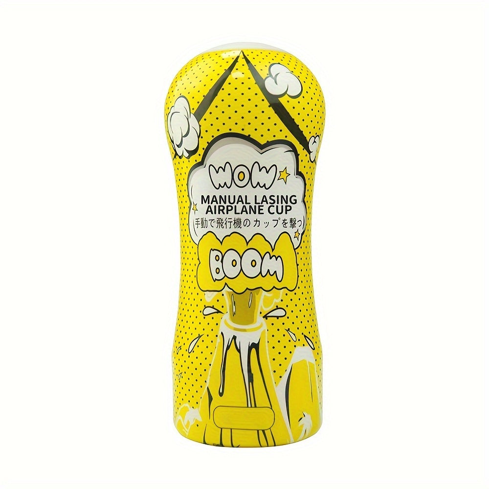 Manual Lasing Airplane Cup: Handheld Stimulation Toy for Men - TPE Material. Suitable for Hand Washing. No Electricity Required - buysextoyth
