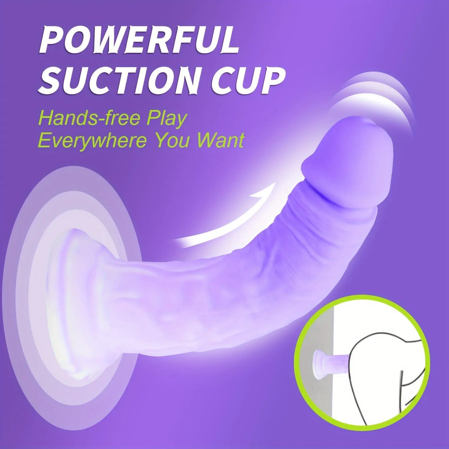 Dildo Waterproof Non-Latex Adult Sex Toy - Hands-Free Pleasure with Strong Grip for Play. Body-Safe Stimulation. Sustainable. No Power Required - buysextoyth
