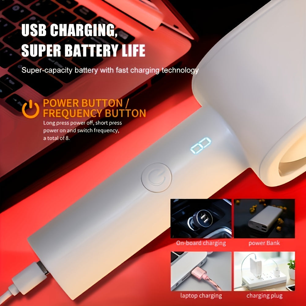 Compact Portable Male Masturbator with 8 Thrusting & Vibrating Modes. Dual Open-Ended Penis Massager - USB Rechargeable. TPE Material - buysextoyth