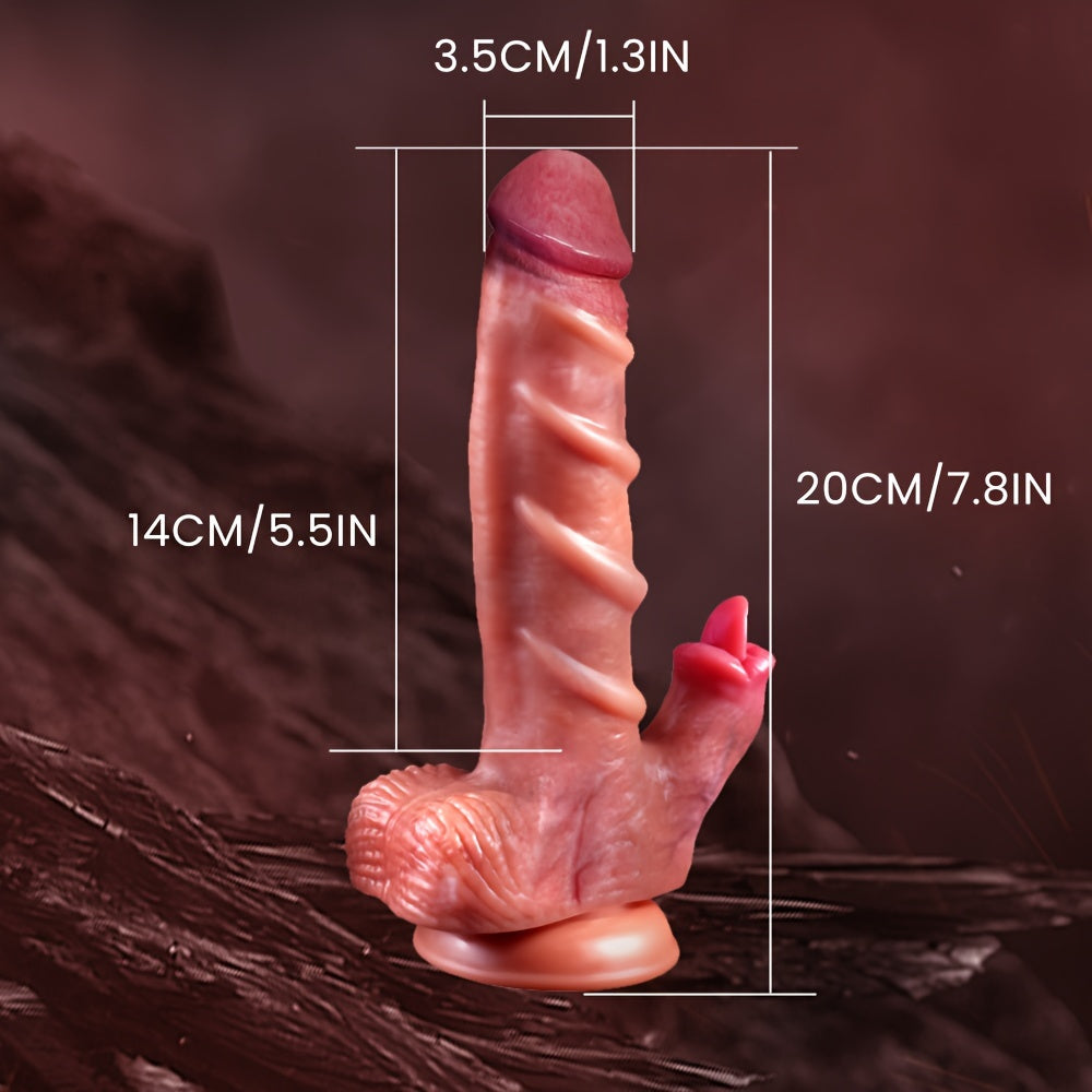 8 Inch Stretchable Vibration Sex Toy - 4-in-1 Realistic Female Anal Stimulator with 7 Stretching and 7 Vibration Modes. Wireless Remote Control. and Heating Functionality - buysextoyth