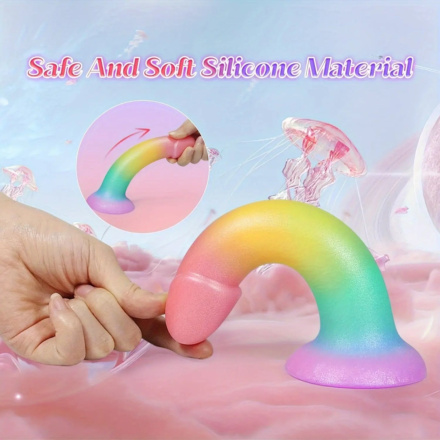 Liquid Silicone Soft Dildo. 7 Strap On G Spot Anal Suction Cup Dildos for Women Pleasure. Pink Purple Fantasy Thin Women Adult Sex Toys Dildos for Beginner. Jelly Smooth Penis Female Sex Toy - buysextoyth