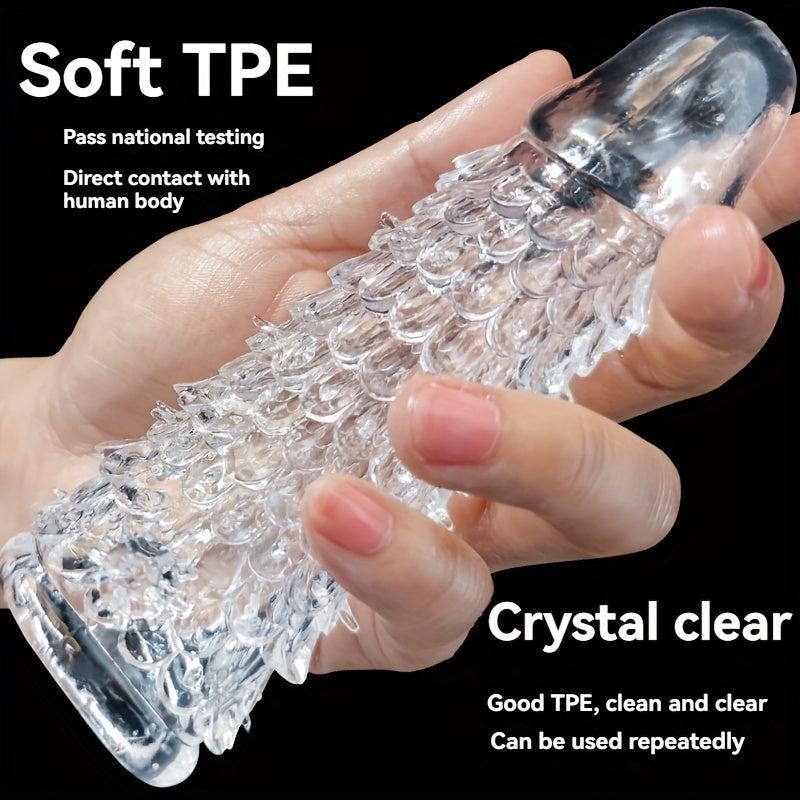 Men's Crystal Adult Sex Toy Penis Cover Sleeve Penis Extender Reusable Delay Ejaculation Add More Fun And Excitement - buysextoyth