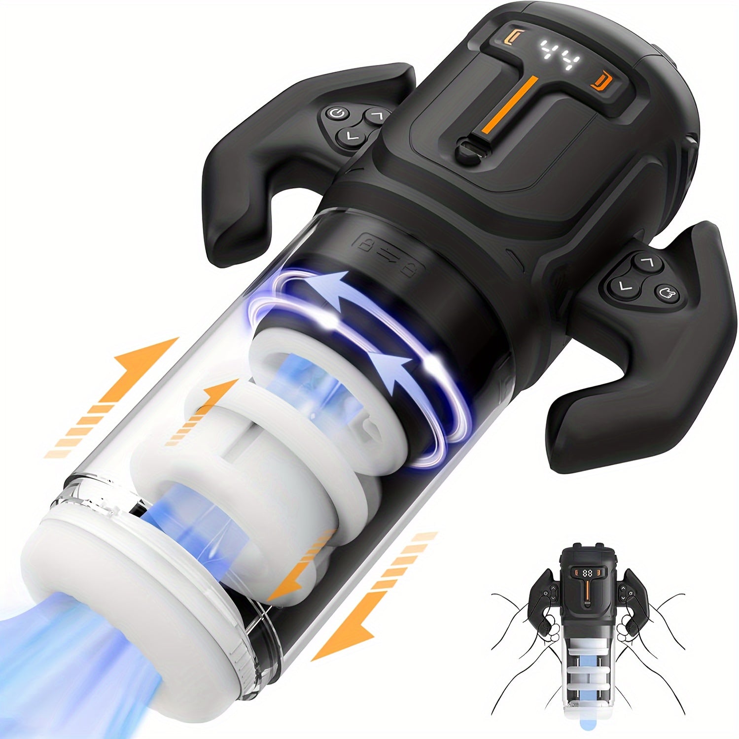Automatic Male Masturbator Sex Toys. Unique Male Sex Toys With 4 Thrusting & Rotating Modes For 4 Speeds. Male Stroker With Handles & Digital Display & One-Click Burst For Men. Sergeant Major - buysextoyth