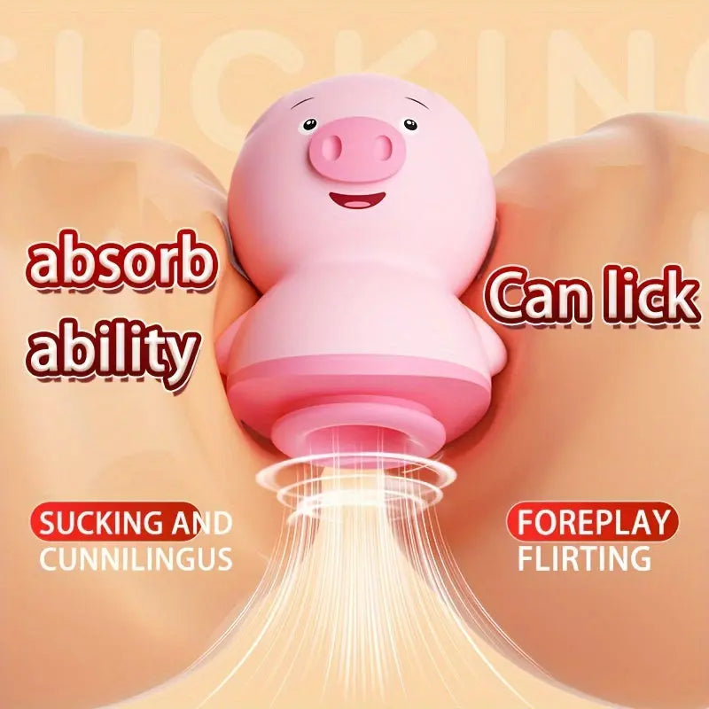 Sexual SM Products Tongue Licking Pig Second Generation USB Vibrator Female Use Suction Massage Toy Second Wave Sex Masturbator Male Sex Accessories - buysextoyth