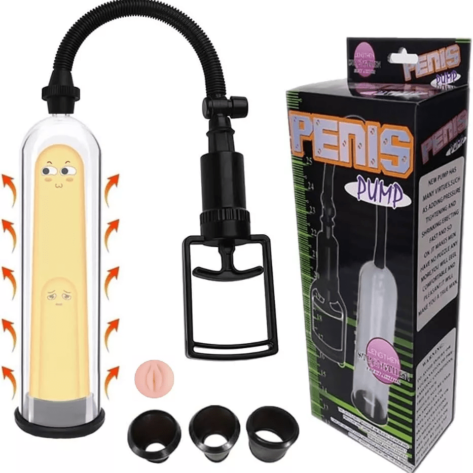Manual Vacuum Penis Enlarger Penis Vacuum Pump - Penis Trainer Male Sex Toys for Penis Enlargement and Erection Improvement - with Penis Ring - buysextoyth