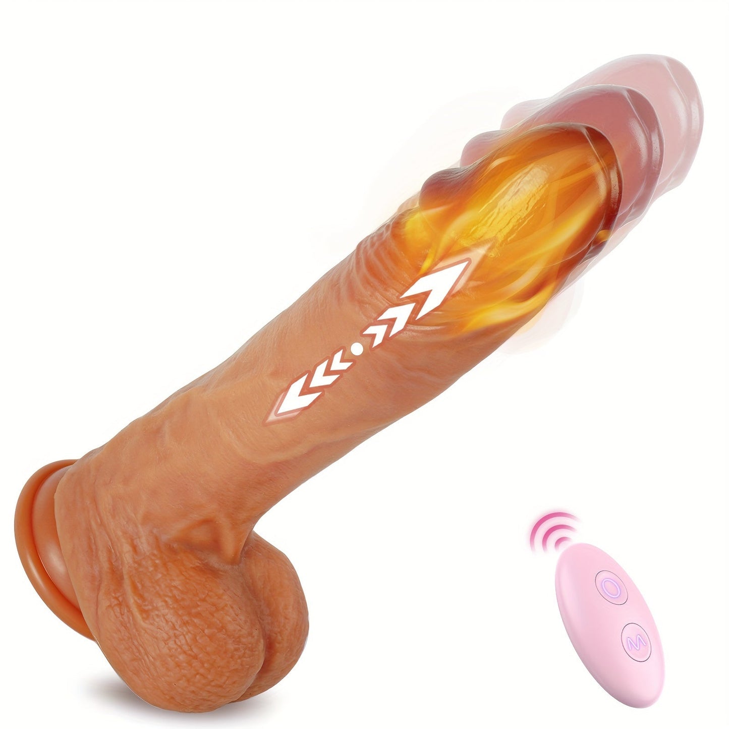 Thrusting Dildo Vibrator Sex Toys - 8.8 3IN1Heated Realistic G-Spot Anal Vibrating Dildo with 3 Telescopic & 5 Vibration Modes Adult Toy. Strap on Thick Silicone Dildos for Women Couples - buysextoyth