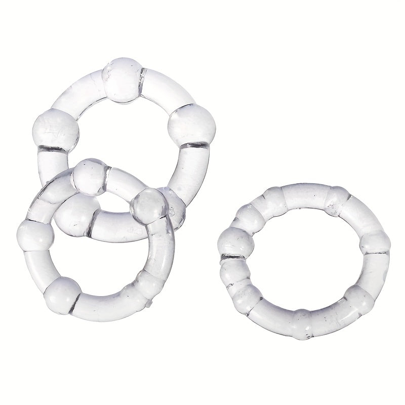 3 PCS Male Penis Cock Ring - Delay Ejaculation Scrotum Binding Ball Stretcher Penis. Enlargement Silicone Cock Ring Sex Toy For Men - Waterproof. Non-Killing Sperm. No Battery Required - buysextoyth