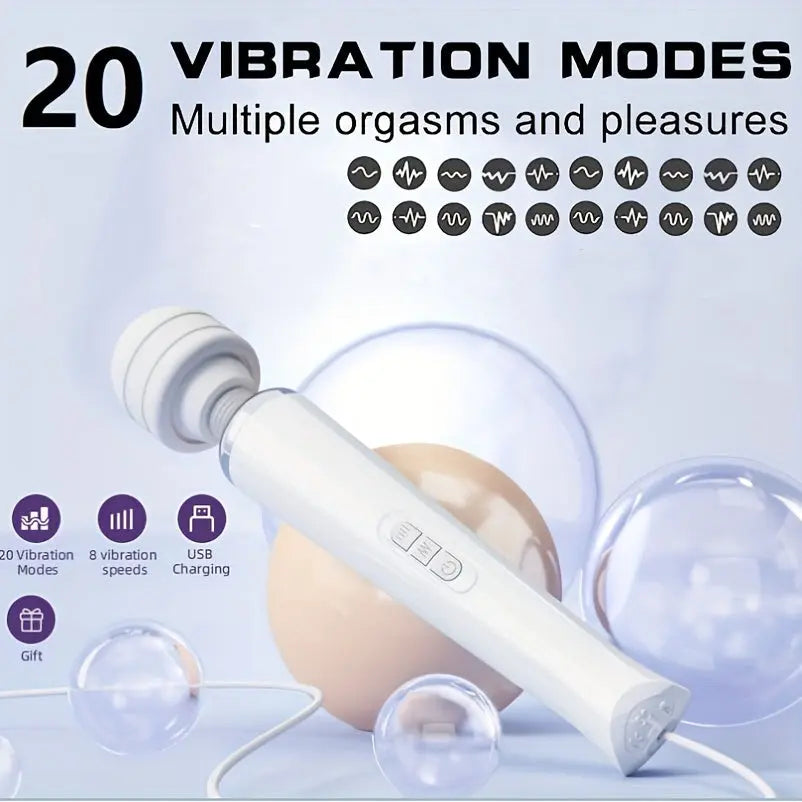 AV Vibrating Stick USB Rechargeable 20 Frequency Vibrating Massage Stick 12.9in Masturbation Stick Sex Toy For Men And Women - buysextoyth