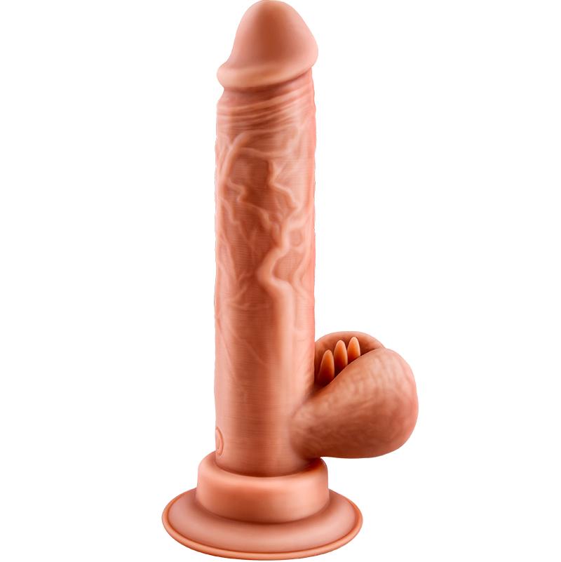 Silicone TPE - Scorpio Thrusting Realistic Dildo Vibrator (Beige) female sex toys - buysextoyth