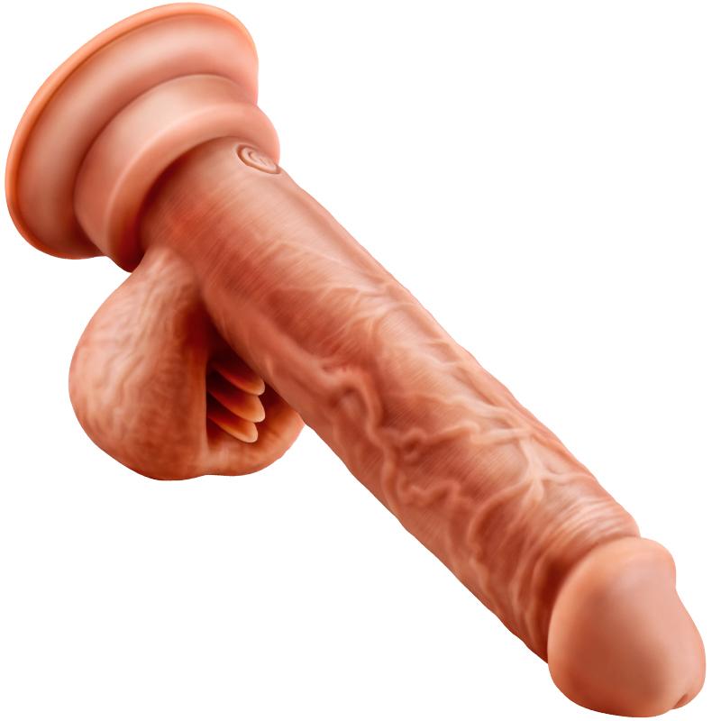 Silicone TPE - Scorpio Thrusting Realistic Dildo Vibrator (Beige) female sex toys - buysextoyth