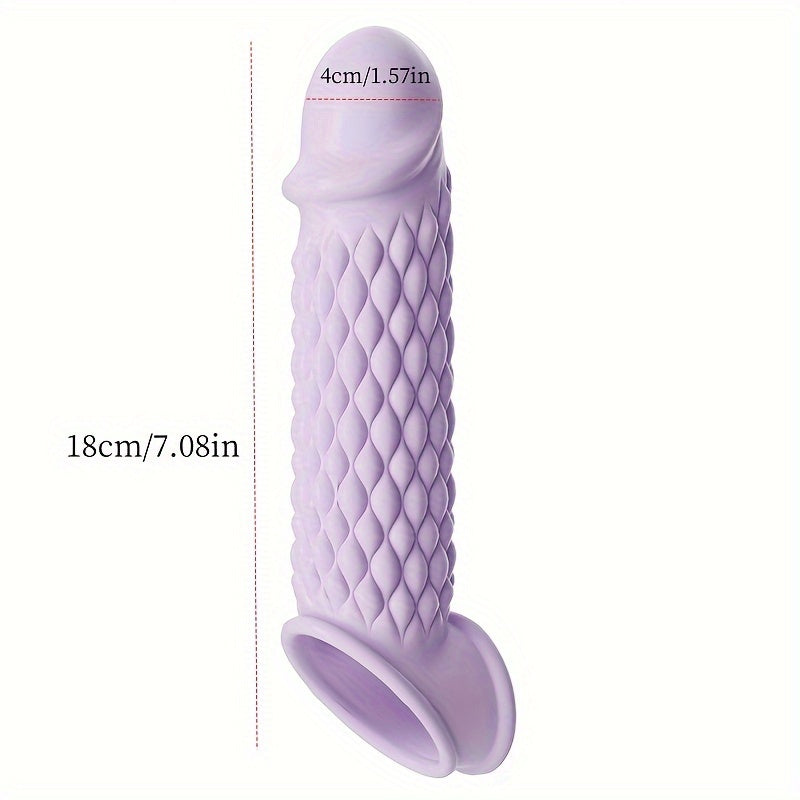 Blue Purple White Large TPE Material Wolf Tooth Mesh Simulation Penis Cover Penis Sleeve - buysextoyth