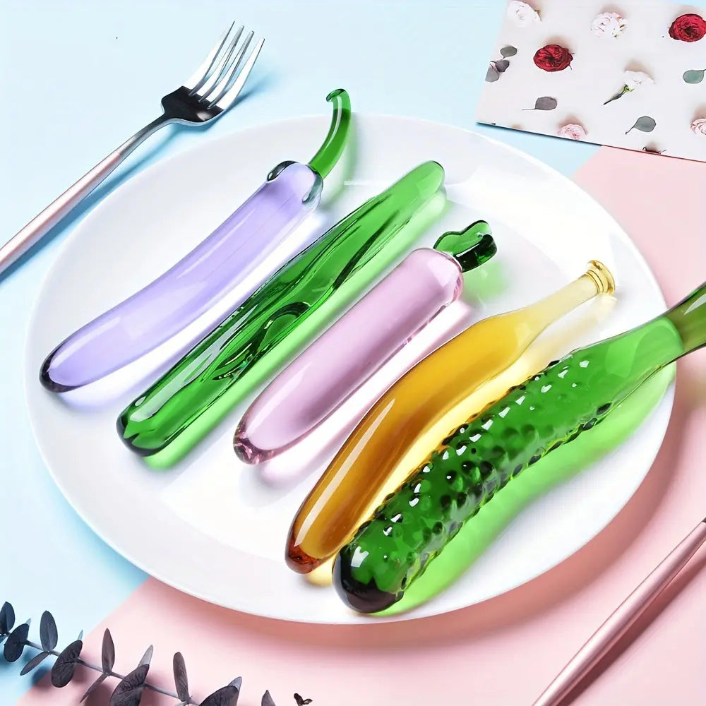 Sex Toy Fruit Vegetable Glass Dildo Masturbation Prostate Stimulator G-spot Massager Artificial Penis Adult Product for Women - buysextoyth