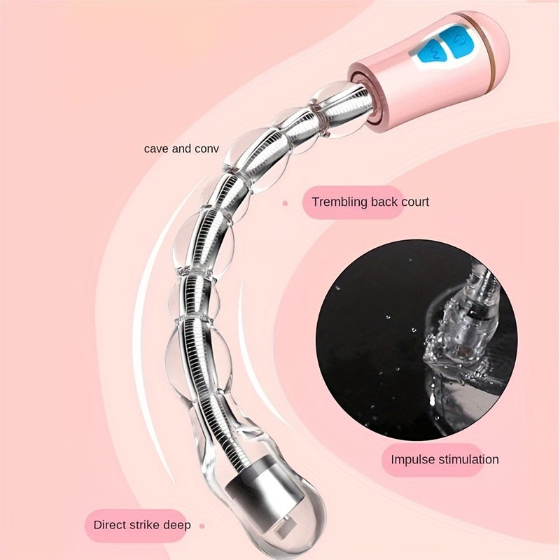 Vibrating Anal Plug 12 Speed Rechargeable Bendable Vibrating Anal Beads Arbitrarily Curved Anal Play Sex Toys - buysextoyth