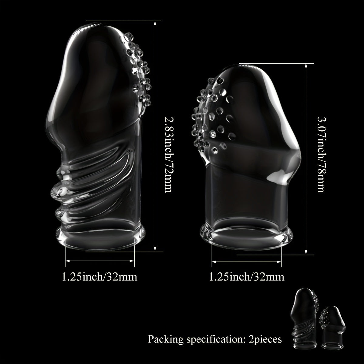 2pcs Transparent Permanent Empty Penis Sleeve. Soft Elastic TPE Material. Delayed Ejaculation Penis Ring. Reusable Dildo Penis Sleeve. Granular Texture Penis Extender. Physical Sensitivity Reduction. Penis Expansion For Men And Couples To Use Sex Toy - buysextoyth