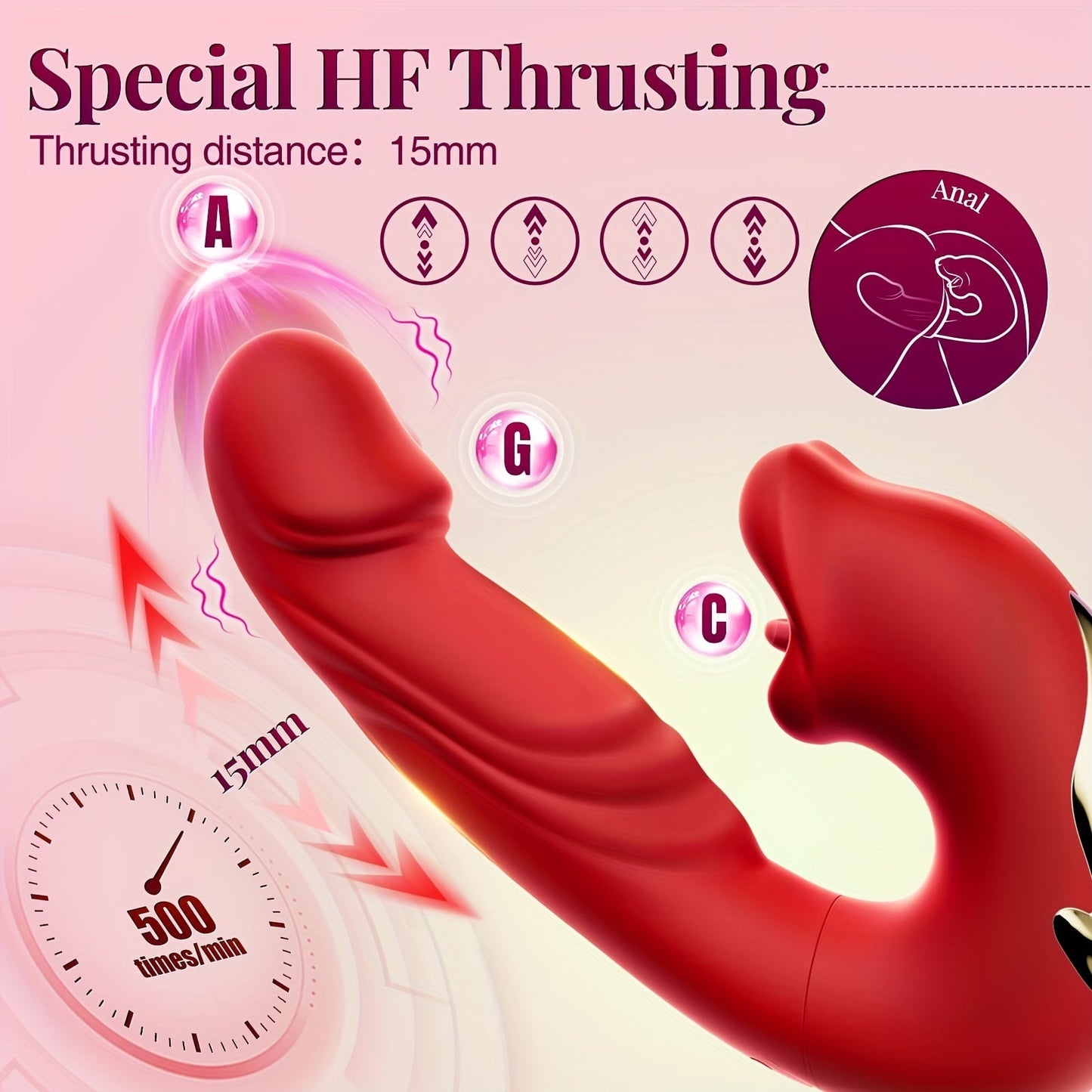 Thrusting Vibrator Sex Toys - G Spot Vibrator Women Sex Toys With 7 Thrusting & Vibrating & Licking Modes Tongue Toy For Women For Clitoral Stimulation Thrusting Dildo Adult Toys Rose Sex Toy - buysextoyth