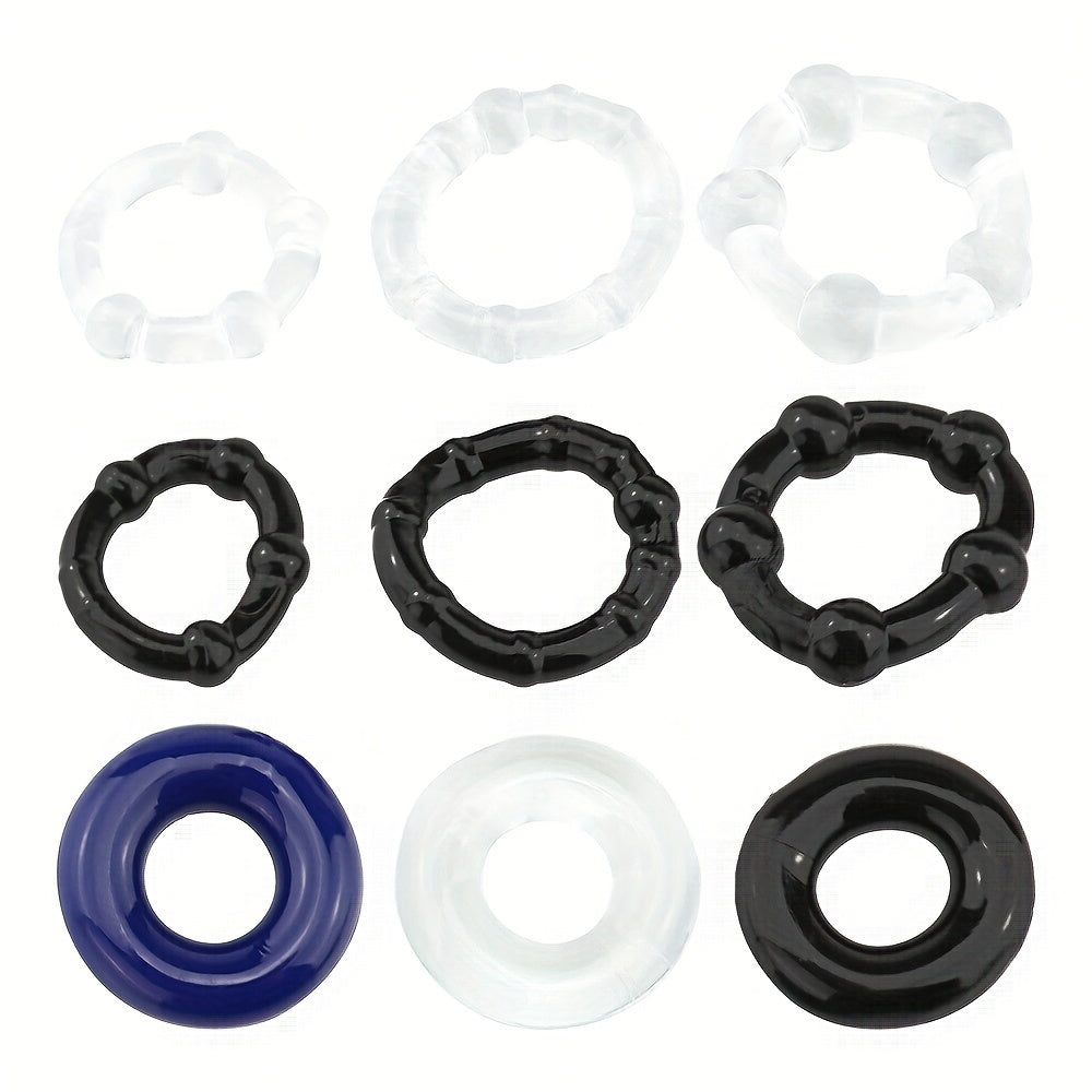 3 PCS Male Penis Cock Ring - Delay Ejaculation Scrotum Binding Ball Stretcher Penis. Enlargement Silicone Cock Ring Sex Toy For Men - Waterproof. Non-Killing Sperm. No Battery Required - buysextoyth