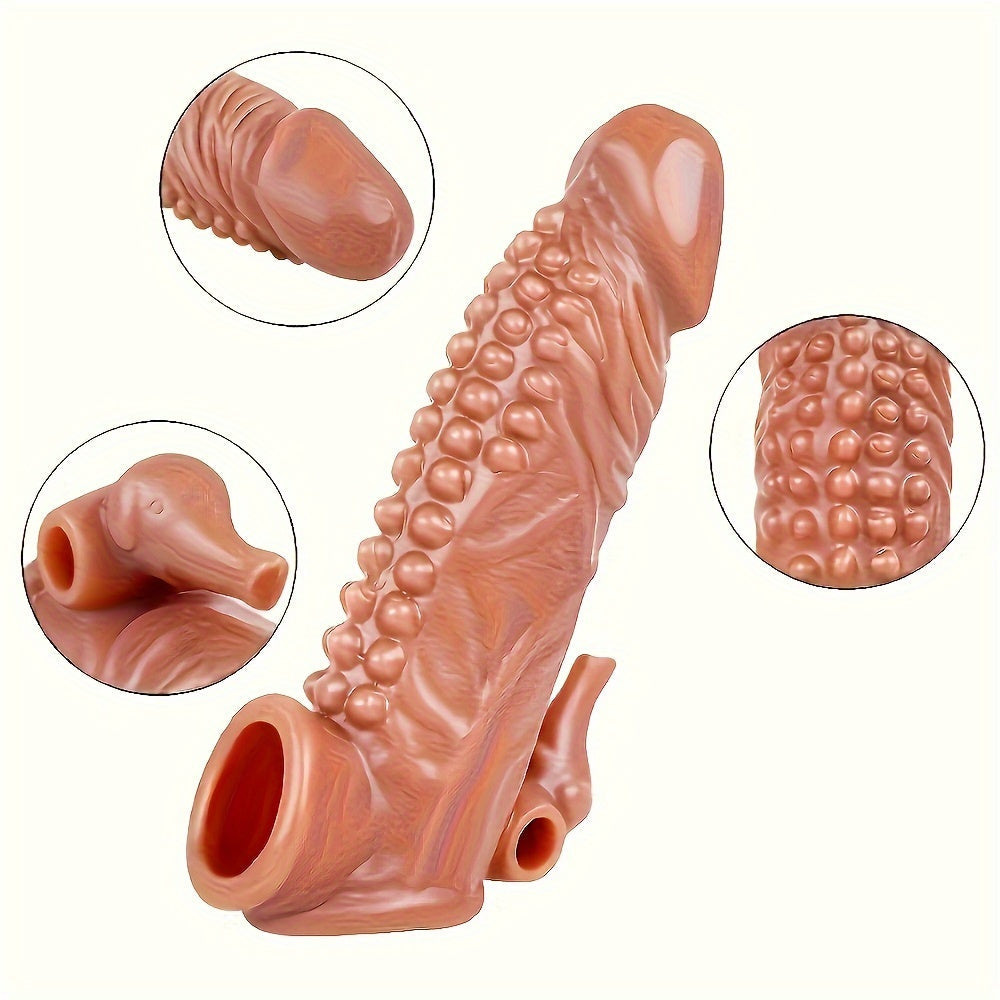 Men's Adult Sex Toy Penis Cover Sleeve Penis Extender Reusable Delay Ejaculation Add More Fun And Excitement For Men Women Couples - buysextoyth