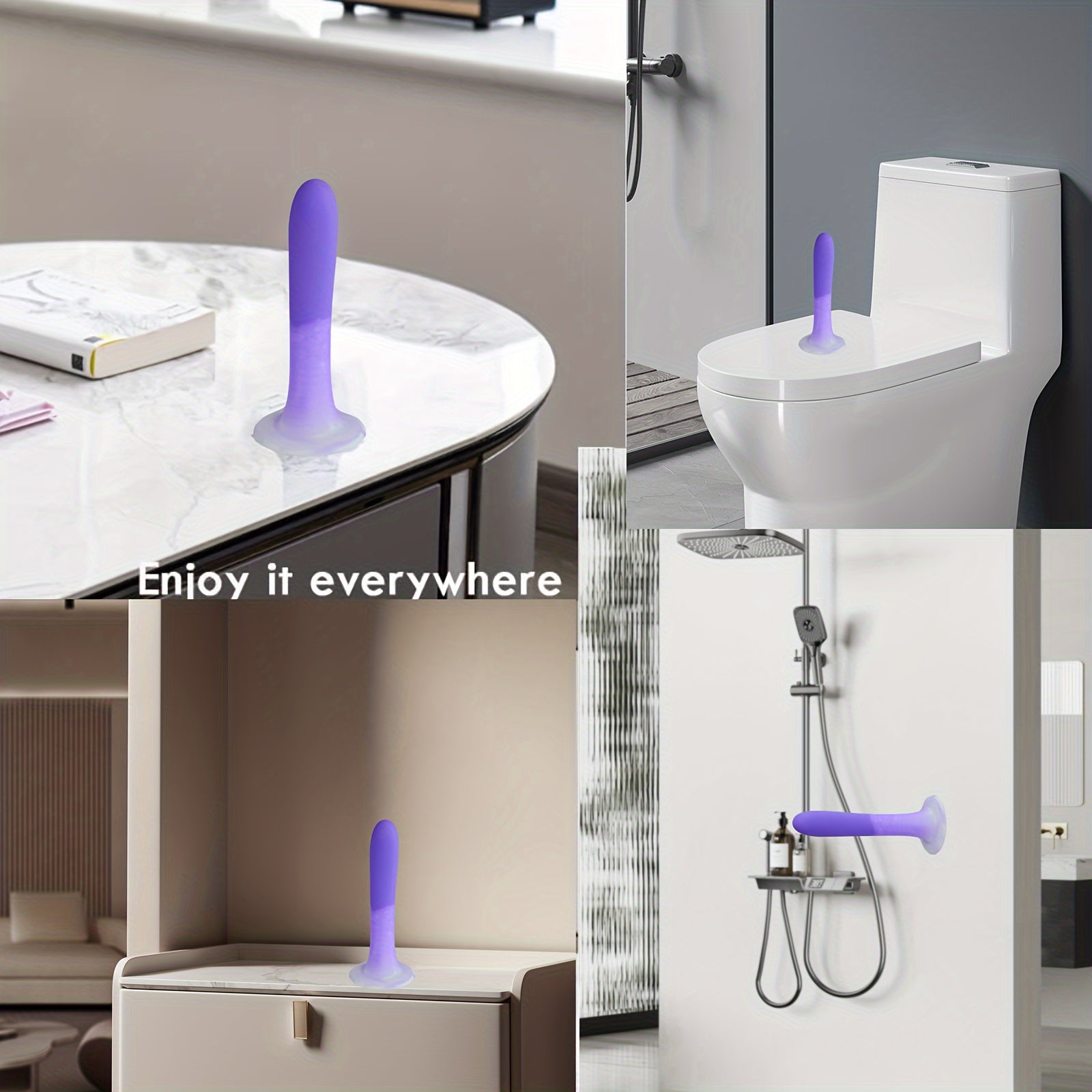 Purple Silicone Adult Toy with Suction Cup for Hands-Free Play. 5.9 Inch Slim Female Sex Toy Dildo for Beginners. Adult Sex Toys for Men and Women. Anal Masturbator. Anal Expansion. Liquid Silicone Material. No Battery Needed. Non-Latex - buysextoyth
