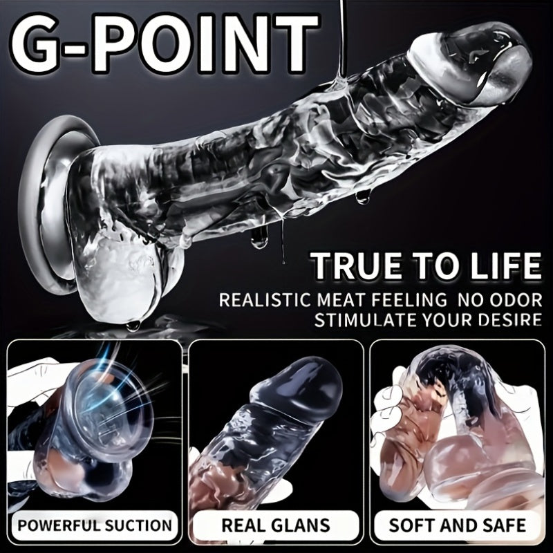 5 Sizes Transparent Soft Jelly Dildo Realistic Fake Dick Penis Sucker Butt Plug Sex Toys for Woman Men Vagina Anal Sex Toys - buysextoyth