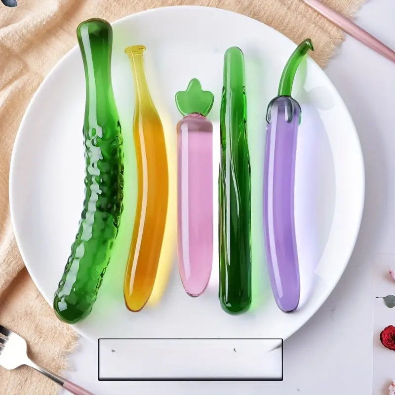 Sex Toy Fruit Vegetable Glass Dildo Masturbation Prostate Stimulator G-spot Massager Artificial Penis Adult Product for Women - buysextoyth