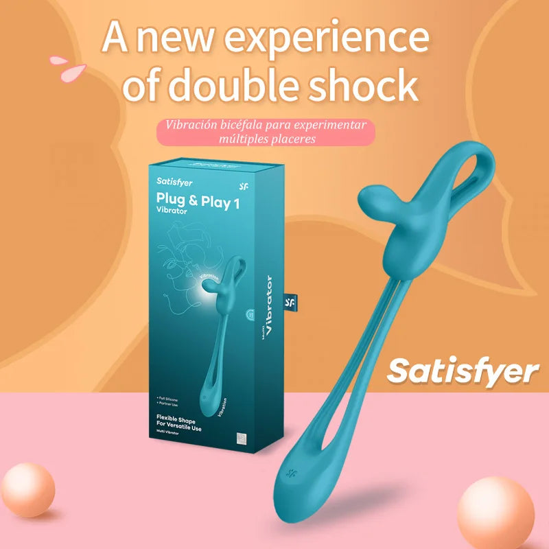 satisfyer 2 in 1 Multifunctional Couple Sex Toys Anal Butt Plug Vibrator Delayed Ejaculation Cock Ring Female Clit Vibrator - buysextoyth
