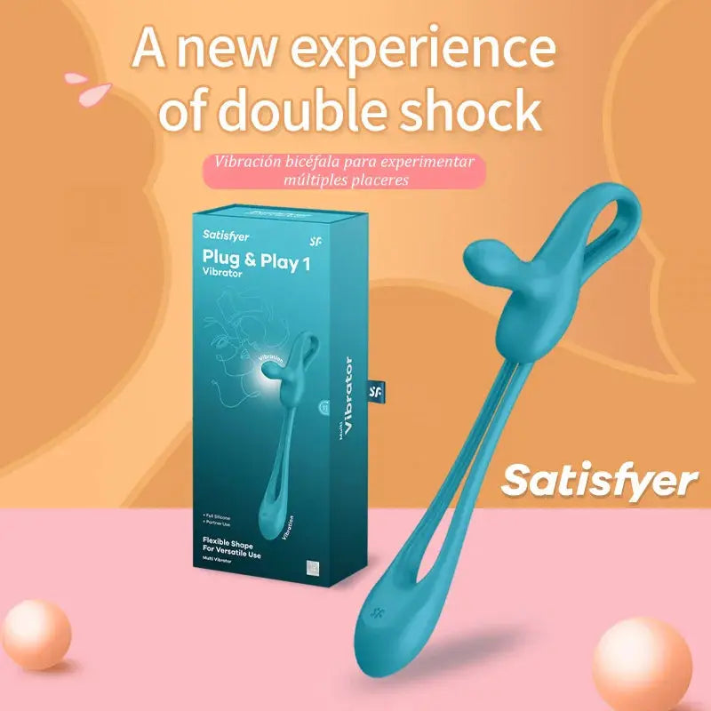 satisfyer 2 in 1 Multifunctional Couple Sex Toys Anal Butt Plug Vibrator Delayed Ejaculation Cock Ring Female Clit Vibrator - buysextoyth