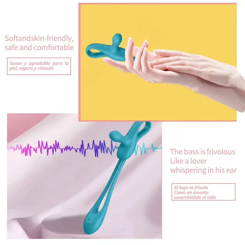satisfyer 2 in 1 Multifunctional Couple Sex Toys Anal Butt Plug Vibrator Delayed Ejaculation Cock Ring Female Clit Vibrator - buysextoyth